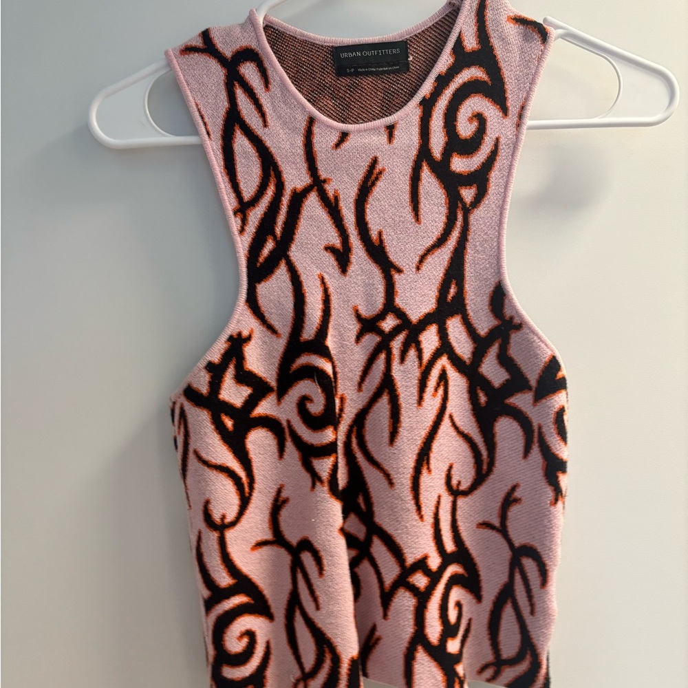 Urban Outfitters Pink and Black Swirl Tank Top